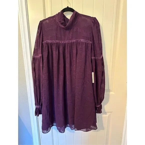 mesh and black dress Natalie Long Mock Neck Mesh Sleeve Dress Navy / 12